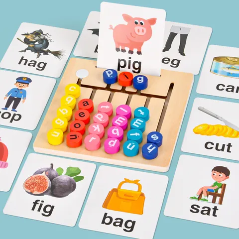 Montessori Wooden Vowel Letter Maze Educational Toy Early Learning Alphabet Spelling Puzzle Game For Kids Toddlers
