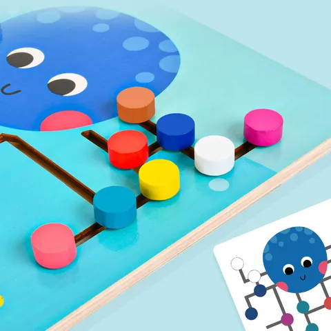 Wooden Octopus Maze Logic Training Toy Kids Early Education Educational Puzzle Game Children Brain Development Gift