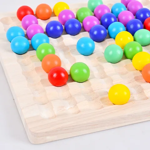 Kids Wooden Rainbow Color Elimination Board Game Educational Logic Thinking Concentration Training Toy Parent Child Interaction