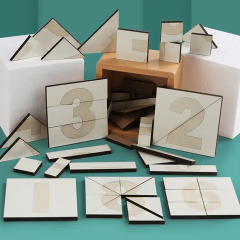 Montessori Holz Zahlen Split Puzzle Frühe Bildung Mathe Spielzeug Kinder Lernen Form Sortieren Denkspielzeug