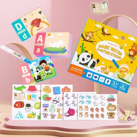 Bambini Magico Acqua Disegno Libro Giocattolo Educativo Riutilizzabile Acqua Pittura Carta Adesivo Apprendimento Precoce Regalo