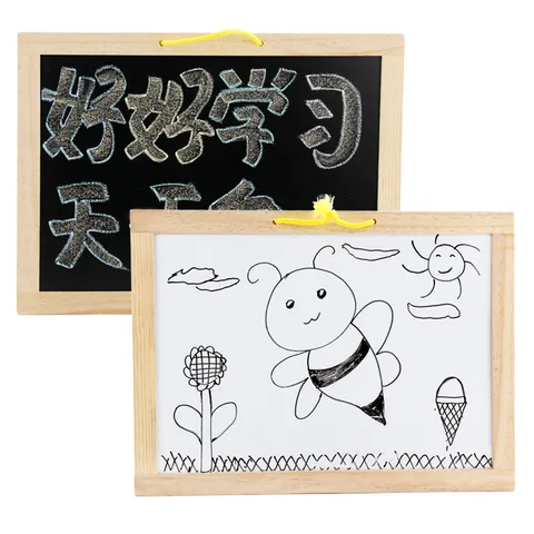 Wooden Childrens Drawing Board Hanging Magnetic Blackboard Kids Educational Writing Toy With Hanging Rope