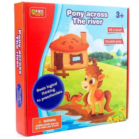 Kinderen Houten Logisch Denken Training Bordspel Pony Over De Rivier Magnetische Puzzel Educatief Speelgoed Cadeau Voor Kinderen