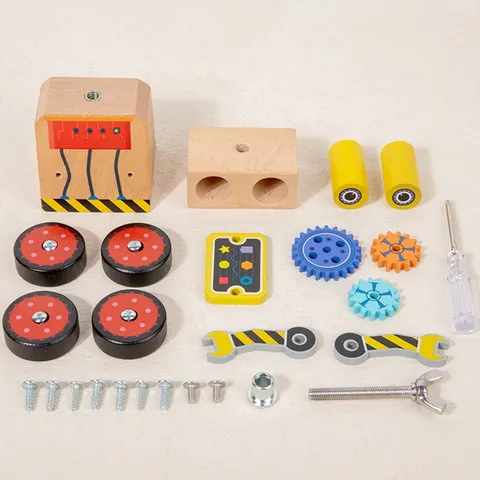 Giocattolo Robot Assemblaggio Vite in Legno Bambini Educazione Precoce Blocchi di Costruzione Educativi Dado Ingranaggio Smontaggio Giocattolo