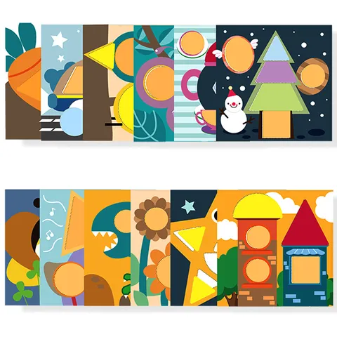Wooden Educational Shape Matching Puzzle Kids Early Learning Tangram Brain Teaser Toys For Boys And Girls