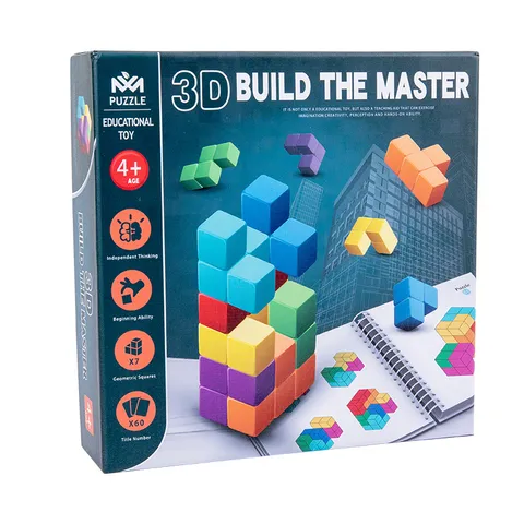 Children Educational 3D Construction Master Building Blocks Wooden Puzzle Early Learning Toy Kids Brain Game Gift