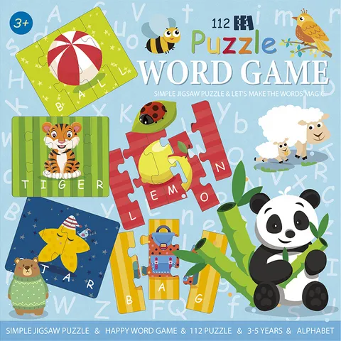 Enfants Éducatif en Bois Mots Orthographe Puzzle Jeu Apprentissage Précoce Alphabet Cartes Flash Jouet Montessori