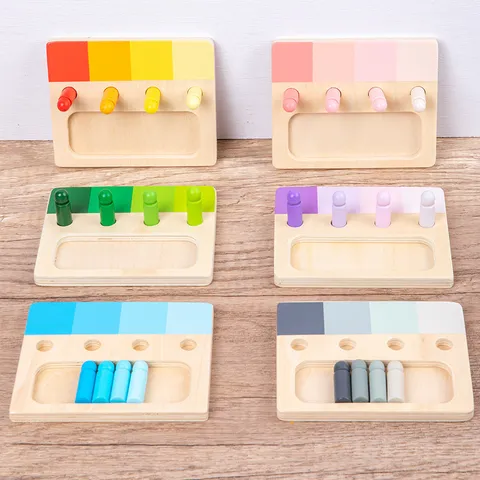 Montessori Educazione Precoce Tavola di Abbinamento Colore in Legno Giocattoli Sensoriali Bambini Ausili Didattici