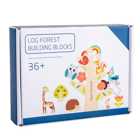 Kids Wooden Forest Balance Lacing Toy Educational Early Learning Montessori Fine Motor Skill Training Bead Puzzle Game Gift
