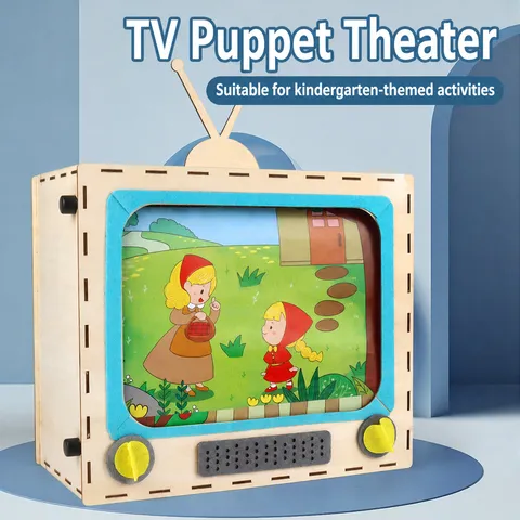 Kids Wooden Story Box DIY Theater Toy Kindergarten Early Education Interactive Storytelling Educational Toy Gift