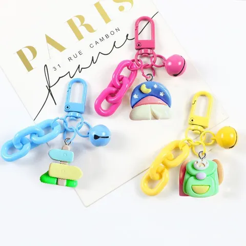 Etsy Camping Serie Leuke Hars Legering Sleutelhanger DIY Tas Hanger Kleurrijke Ketting Sleutelhanger Mode Sieraden Cadeau