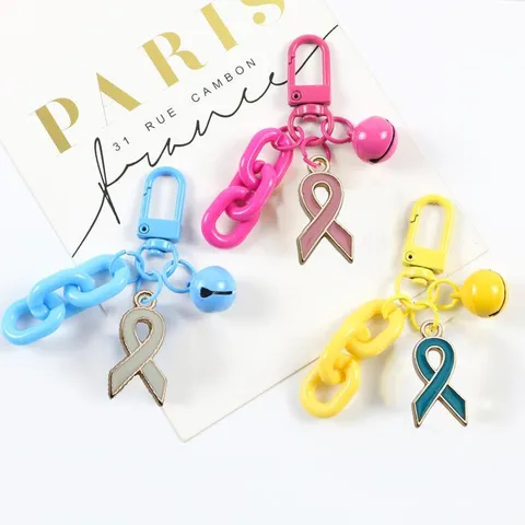 Legering Geëmailleerd Liefde Lint Strik Sleutelhanger Kleurrijke Ketting Kleine Bel Tas Hanger Leuke Mode Sleutelhanger Auto Sleutel Accessoires