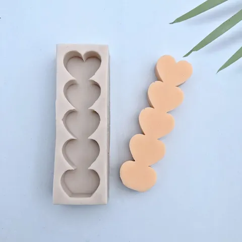 Καλούπι Σιλικόνης Καρδιάς 5 Κοιλοτήτων DIY 3D Γεωμετρική Αγάπη Κολόνα Κερί Ψήσιμο Καλούπι Σαπούνι Σοκολάτα Φοντάν Εργαλείο Διακόσμησης Κέικ