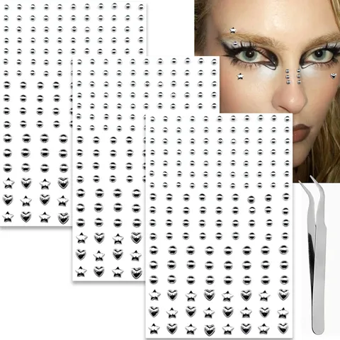 Y2K Style Face Rhinestone Stickers Acrylic Makeup Gems Star Heart Face Jewels Body Art Party Makeup Accessories