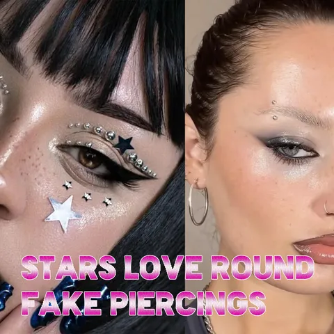 Y2K Style Face Rhinestone Stickers Acrylic Makeup Gems Star Heart Face Jewels Body Art Party Makeup Accessories