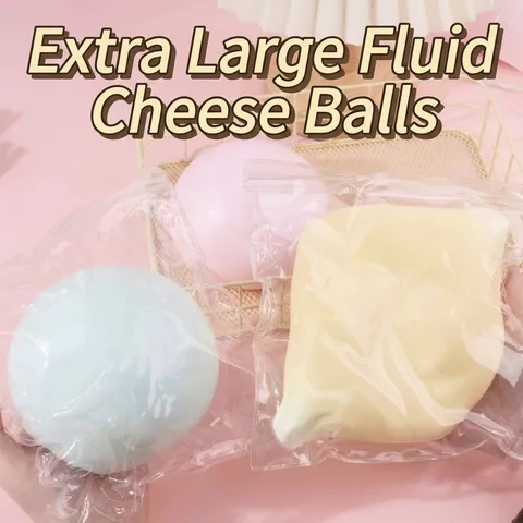 Jumbo Fluid Käse Daifuku Squishy Langsamer Rückprall Stressabbau Spielzeug Weiche Simulation Tofu Ball Für Kinder Erwachsene