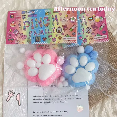Süße Katzenpfote Squishy Spielzeug Langsamer Rückprall Stressabbau Beflockt Weich Quetschspielzeug Für Kinder Erwachsene Heilung Dekompressionsgeschenk