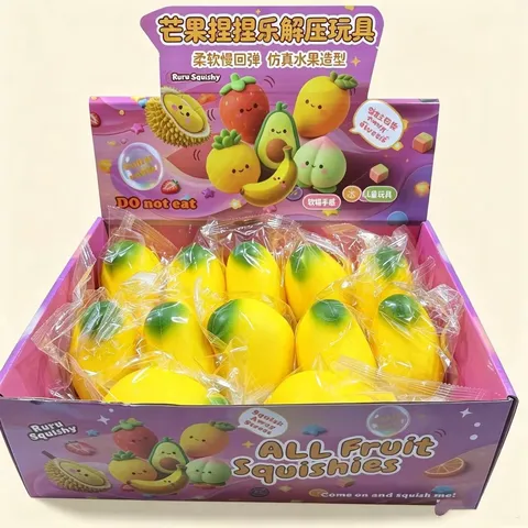 Realistisches Mango Squishy Spielzeug Langsame Rückfederung PU Schaum Frucht Stressabbau Quetschspielzeug Für Schreibtisch Deko