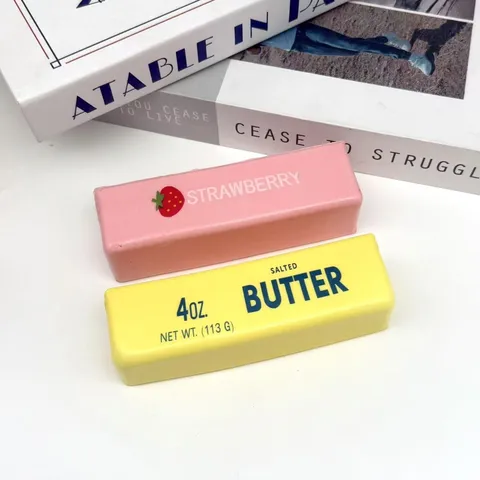 Simulation Butter Stick Squishy Spielzeug Langsamer Rückprall Stressabbau Simulation Lebensmittel Erdbeerbutter Squeeze Spielzeug