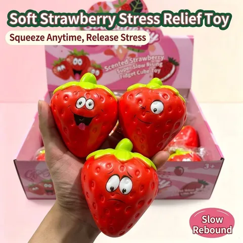 Realistisches Frucht-Squishy-Spielzeug Langsam Aufsteigende Erdbeere Wassermelone Quetschspielzeug Stressabbau Schreibtisch-Ornament Geschenk
