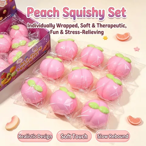 Realistisch Jumbo Pfirsich Knautschspielzeug Langsam Steigend Duftend Frucht Spielzeug Weich Stressabbau Drücken Spielzeug Schreibtisch Ornament