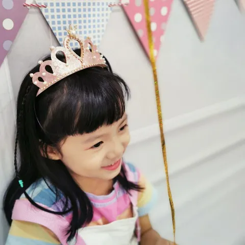 Children Princess Crown Headband Pearl Rhinestone Hair Band Birthday Party Hair Accessories For Little Girls Headwear