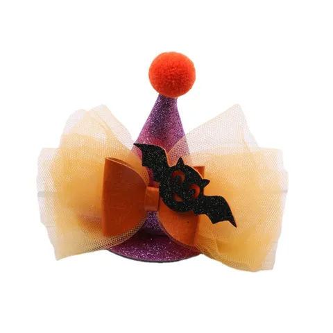 Halloween Mini Hexenhut Haarspangen Pailletten Netz Gespenst Kürbis Fledermaus Haarnadeln Für Kinder Mädchen Maskerade Party Kopfschmuck Zubehör