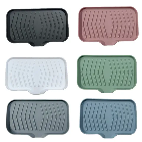 Silicone Soap Dish Drainage Soap Holder Tray Anti-Slip Sponge Storage Rack Waterproof Easy Clean For Bathroom Kitchen Sink Organizer