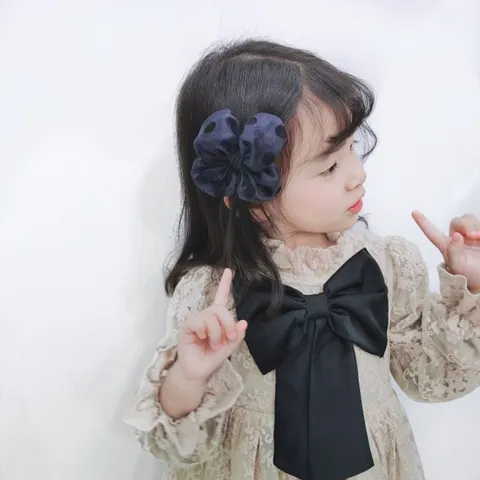 Netz Chiffon Punkte Schleife Haarspange Für Mädchen Prinzessin Stil Kinder Süßer Haarschmuck Sommer Kopfschmuck DIY Material