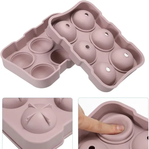 Whiskey Large Ice Cube Tray Silicone Ice Ball Maker Mold With Funnel Flexible Kitchen Bar Drinkware Tool