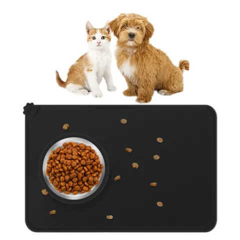 Mantel Individual de Silicona Impermeable para Mascotas Alfombrilla Antideslizante para Comedero de Perros y Gatos