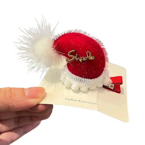 Süßer Weihnachts Hut Haarclip Pailletten Schleife Glocke Krokodil Haarnadel Kinder Festival Kopfschmuck Geschenke