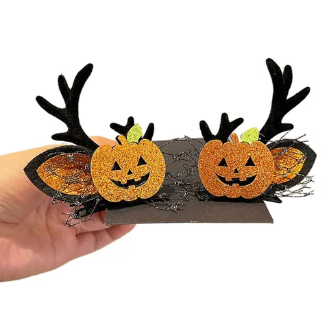 Halloween Reindeer Antlers Pumpkin Bat Ghost Hair Clips Headband For Kids Funny Festive Party Hair Accessories Decorations