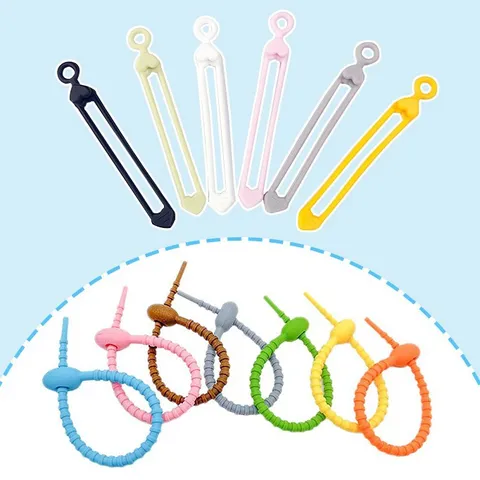Bridas de Silicona Coloridas Organizador de Cables Correas de Gestión de Alambre para Hogar Oficina
