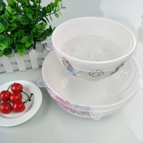 Tapas Elásticas de Silicona Reutilizables Cubiertas Herméticas para Envolturas de Alimentos para Cuencos Ollas y Tazas Accesorios de Almacenamiento de Cocina