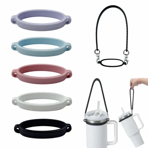 Silicone Water Bottle Lanyard Ring Elastic Cup Band Portable Bottle Strap Holder Sleeve Travel Drinkware Accessories