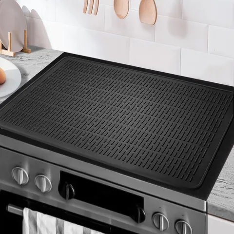 Cubierta de Silicona para Estufa Alfombrilla Protectora Resistente al Calor Escurridor Antideslizante para Cocina Hogar