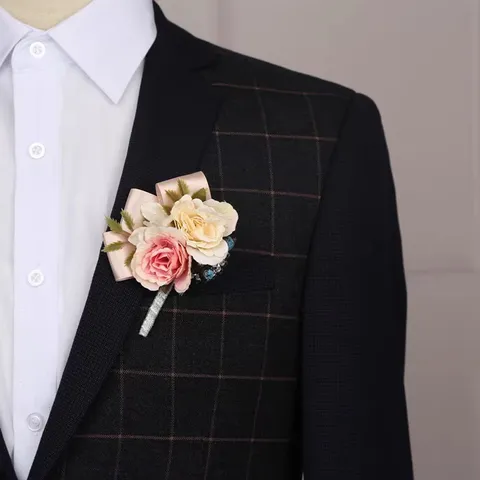Huwelijk Corsage Kunstmatige Zijden Bloem Roos Bruidegom Getuigen Pak Bloem Feest Huwelijk Decor