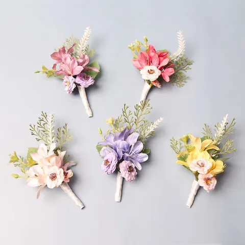 Europese Stijl Bruiloft Corsage Zijden Bloem Bruidegom Getuige Corsages Huwelijksfeest Pak Decoratie