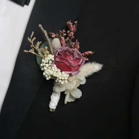 Wedding Boutonniere Corsage Artificial Rose Dry Flower Suit Brooch Pin For Men Women Party Banquet Wedding Ceremony