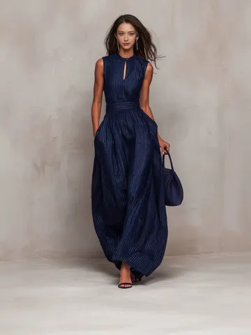 Mujer Casual A Rayas Sin Mangas Cintura Alta Pierna Ancha Mono Elegante Moda Diario Pantalón Largo Romper