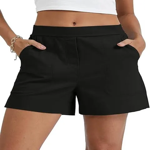 Shorts de Entrenamiento Deportivo Casual de Verano para Mujer Suelto Pierna Recta Cintura Alta Fitness