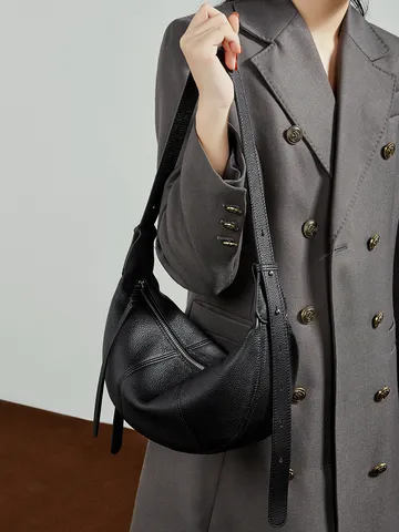 Borsa Hobo a Mezzaluna in Vera Pelle da Donna Borsa a Tracolla Morbida in Pelle Borsa Casual da Commuter