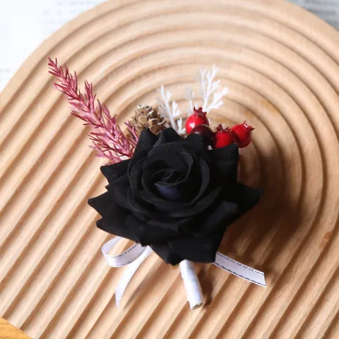 Halloween Rose Brooch Artificial Flower Harvest Festival Party Dress Corsage Pumpkin Decoration Photography Lapel Pin