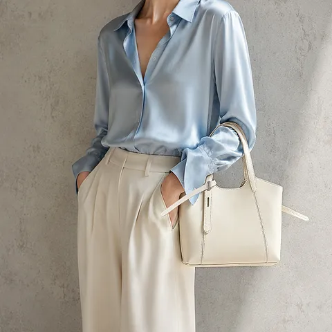 Minimalista Vera Pelle Borsa Tote Per Donna Casual Commuter Tracolla Borsa Secchiello Moda Borsa