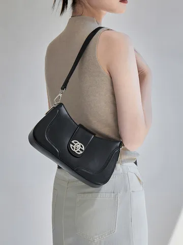 Borsa a Tracolla in Vera Pelle Minimalista Retrò Donna Moda Borsa a Spalla Casual Borsa da Lavoro Quotidiana