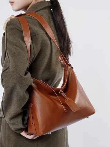 Borsa Tote in Vera Pelle per Donna Vintage Grande Capacità Hobo Borsa a Tracolla Morbida Pelle Bovina Borsa da Lavoro