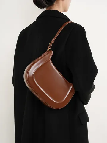 Borsa a Sella in Vera Pelle da Donna Borsa Sottobraccio Vintage Borsa a Tracolla Mezzaluna Chic Borsetta Retrò Quotidiana
