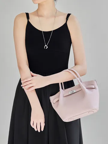 Borsa Secchiello in Vera Pelle da Donna Elegante Borsa a Mano con Manico Superiore Borsa Tracolla Casual di Alta Gamma