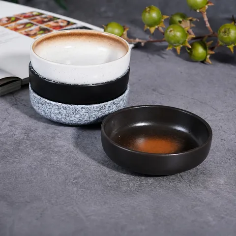 Japanese Ceramic Round Sauce Dish Small Dipping Bowl For Soy Sauce Vinegar Tableware Home Kitchen Restaurant